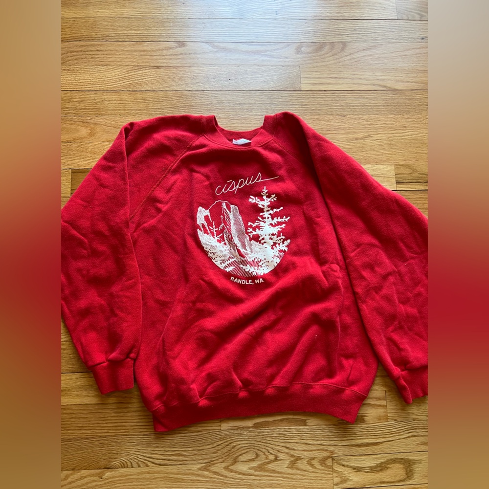 Red Graphic Vintage Hanes Crewneck Randle Washington